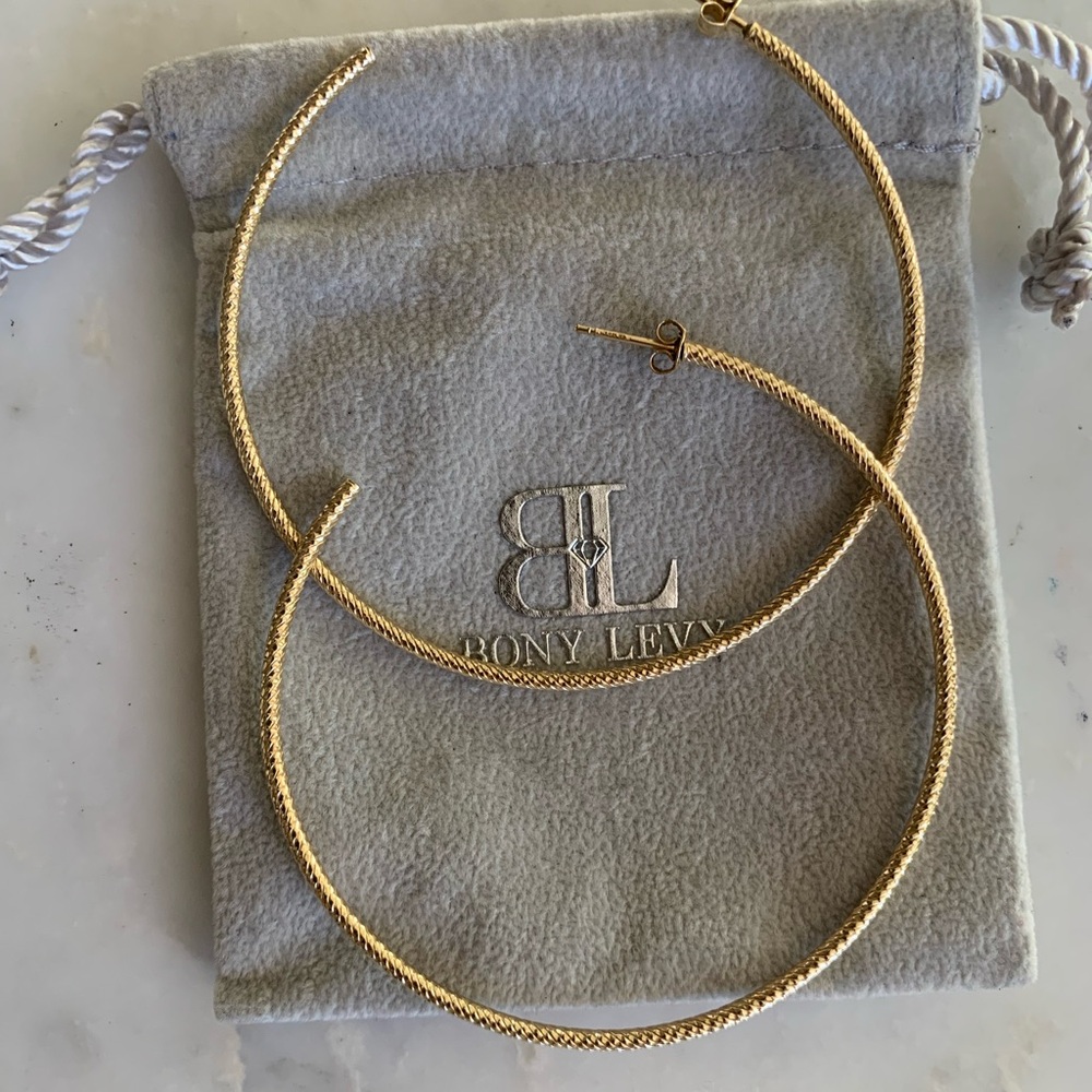 Bony Levy 14k Yellow Gold Hoop Earrings